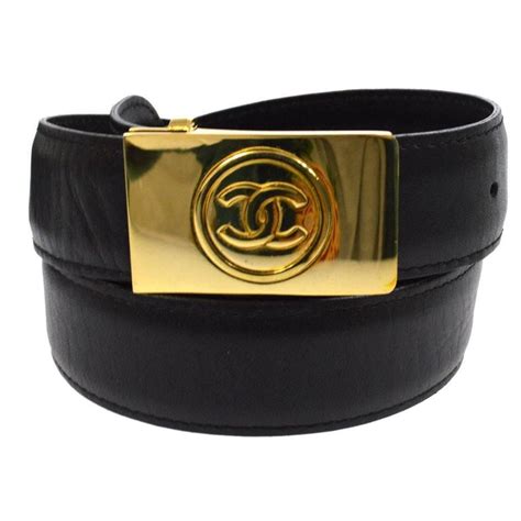 chanel black belt gold buckle|authentic chanel belt.